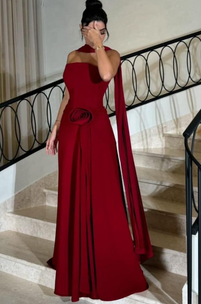 فستان سهره عنابي