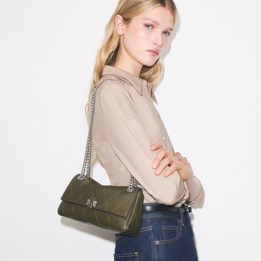 SMALL CHARLIE QUILTED SHOULDER BAG - توري بورش