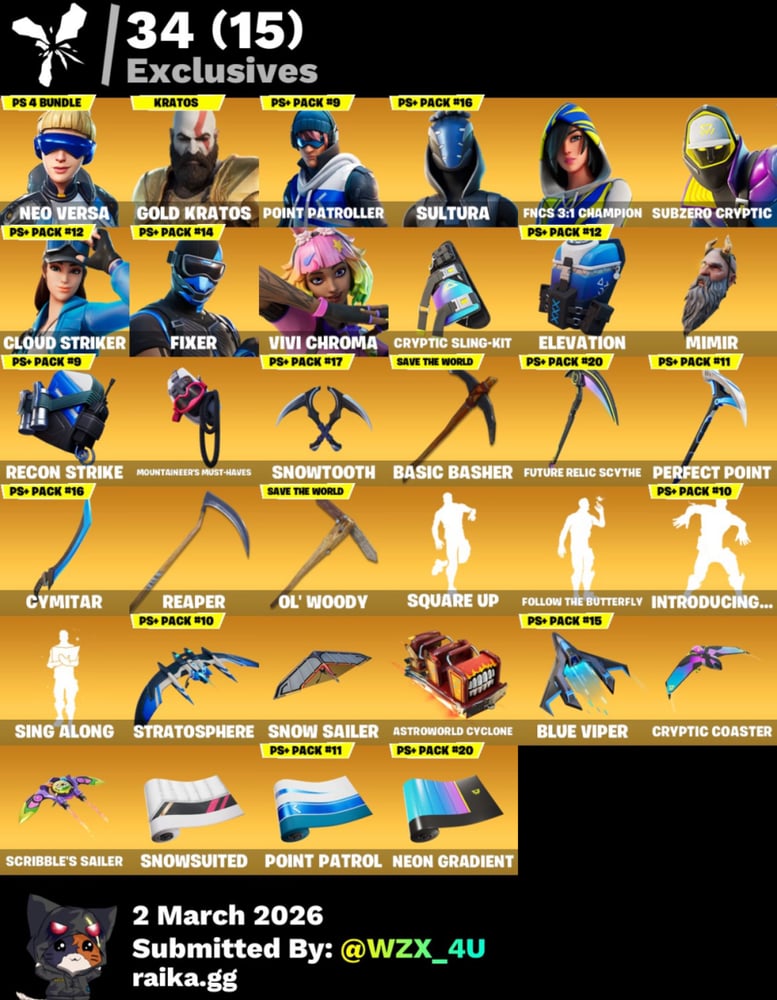 حساب فورتنايت ايبك 184+ سكن ضمان مدى الحياة نادر
