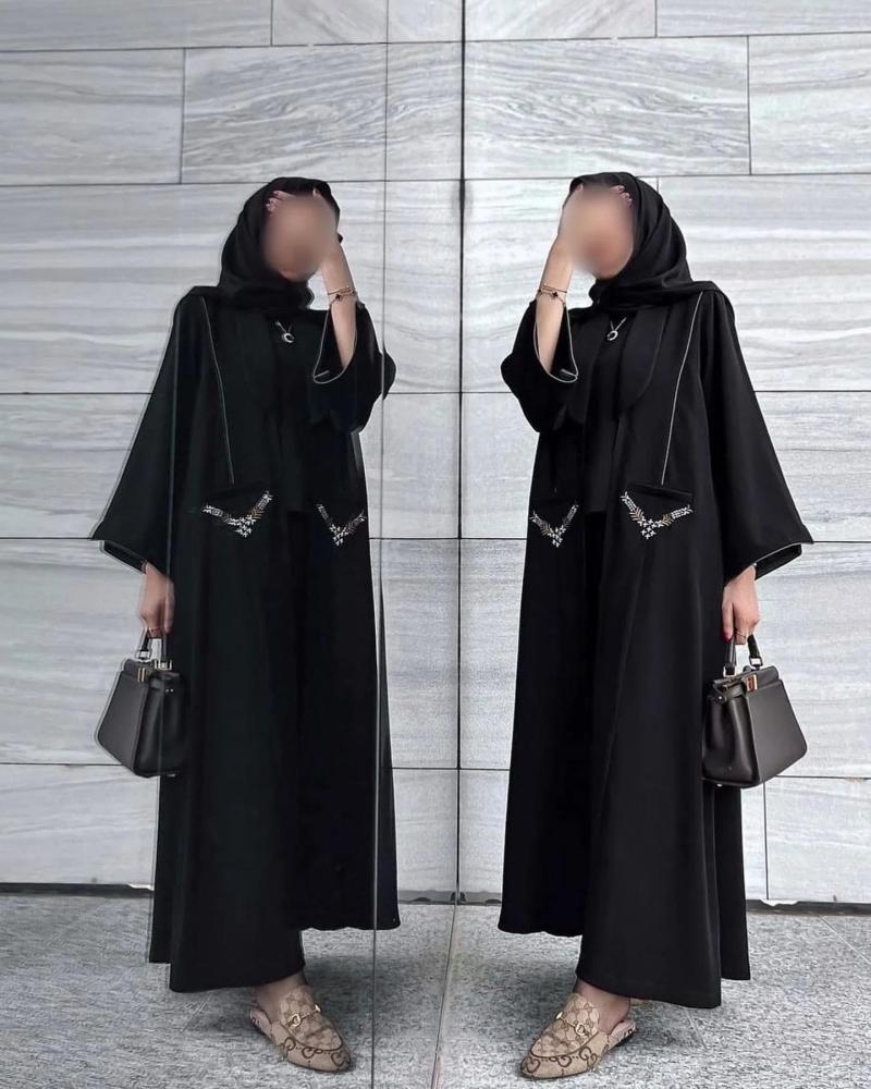 عبايه يوميه بقيطان زيتي 1222