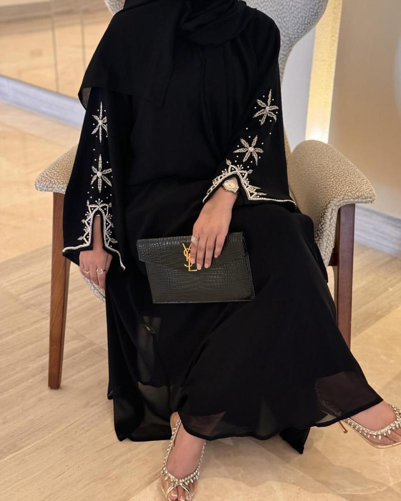 Chiffon abaya double flared 1107