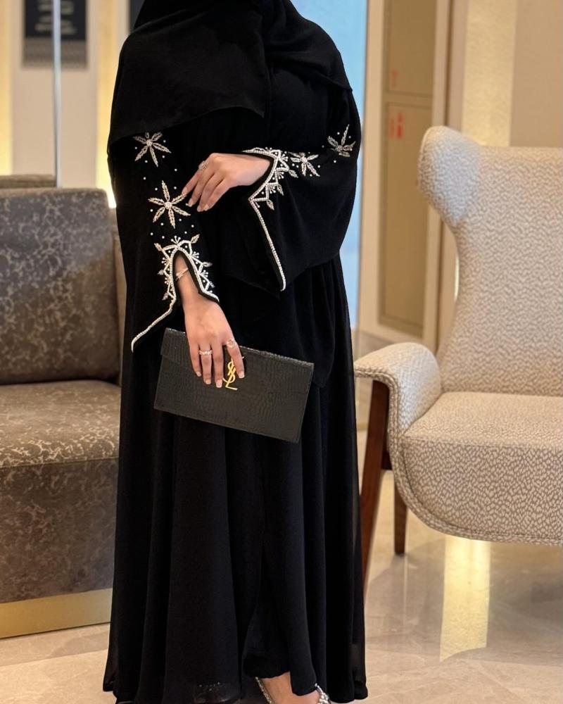Chiffon abaya double flared 1107