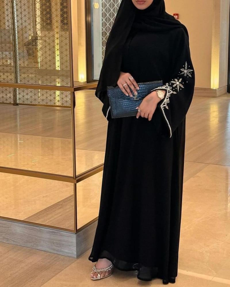 Chiffon abaya double flared 1107