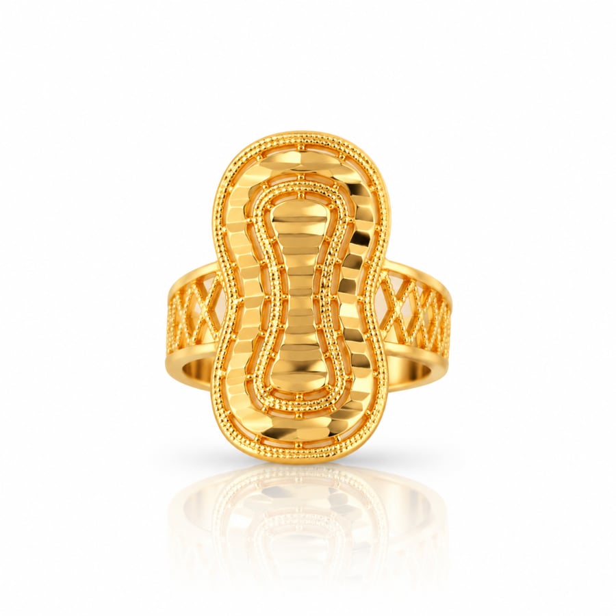 خاتم المدى النسائي | خاتم هندسي بتصميم متداخل