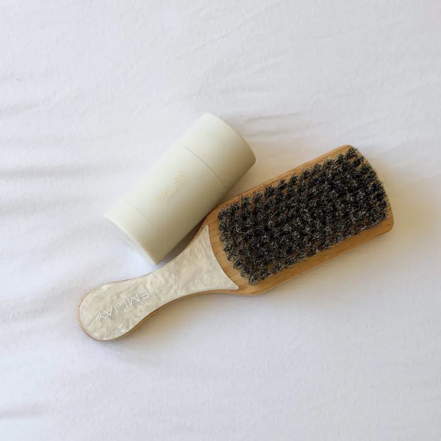 Emi Jay Sweet and Sleek Styling Set with Angelstick and Mini Boar Bristle Brush in Snow Sugar