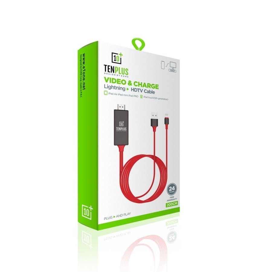 وصلة من الايفون الي الشاشة Lightning HDTV من Tenplus