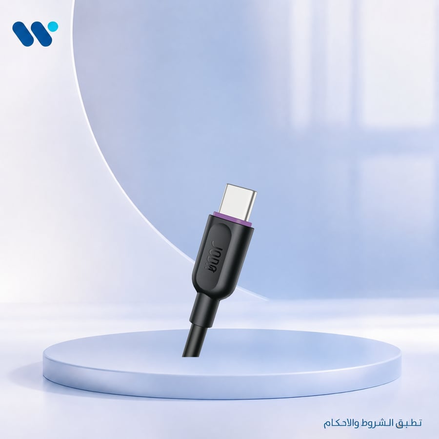 كيبل تايب سي 60 واط جودا NeoFlow | USB-C إلى USB-C، بطول 1 متر – أسود
