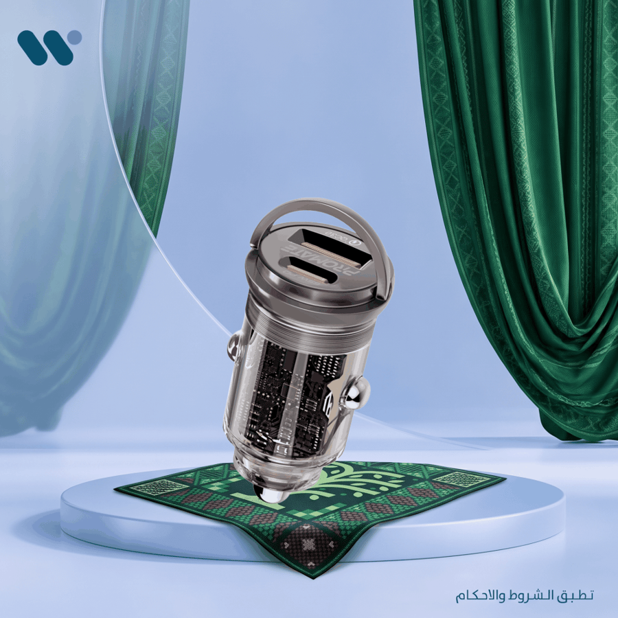 شاحن سيارة PROMATE TransDrive-65W – شحن سريع بمنفذين