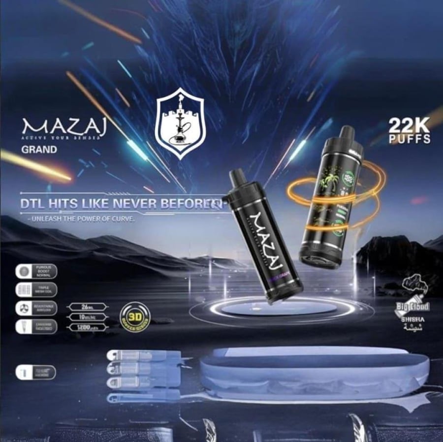 سحبة مزاج قراند تفاحتين 22000 سحبة MAZAJ GRAND 22000 PUFFS DOUBLE APPL