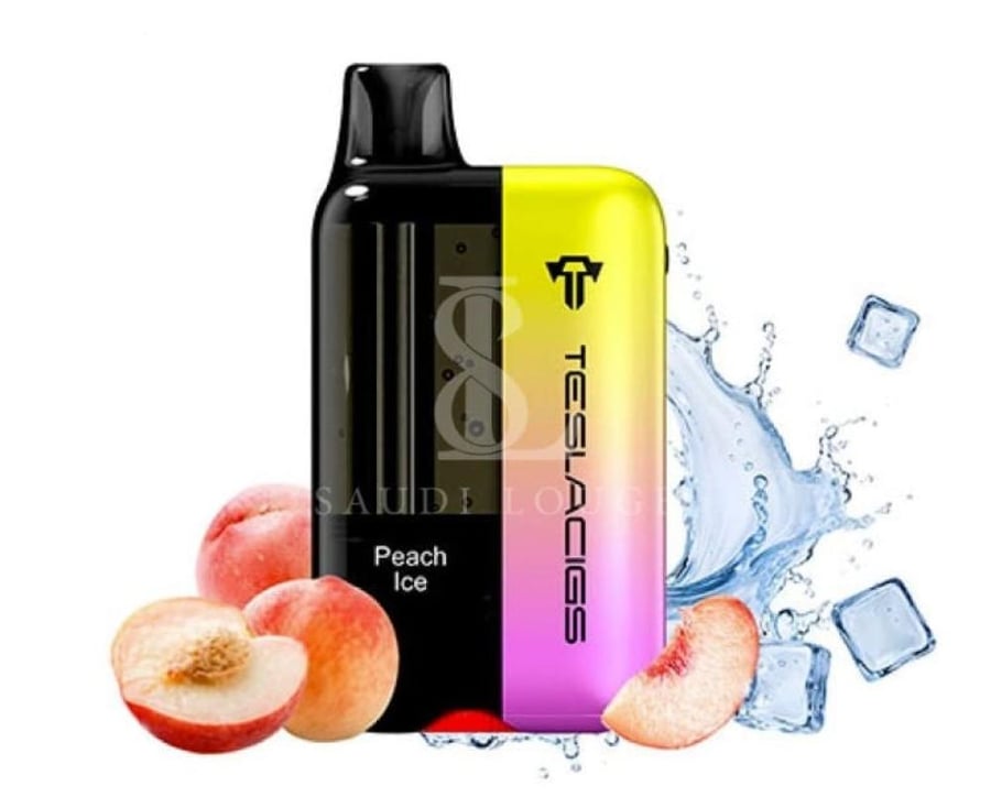 سحبة تسلا بار اكس تي 20 الف موشة خوخ ايس TESLA BAR XT 20000 PUFFS PEAC