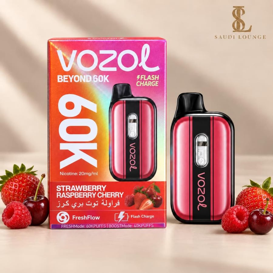 سحبة فوزول بيوند 60000 فراولة رازبيري كرز VOZOL BEYOND 60K