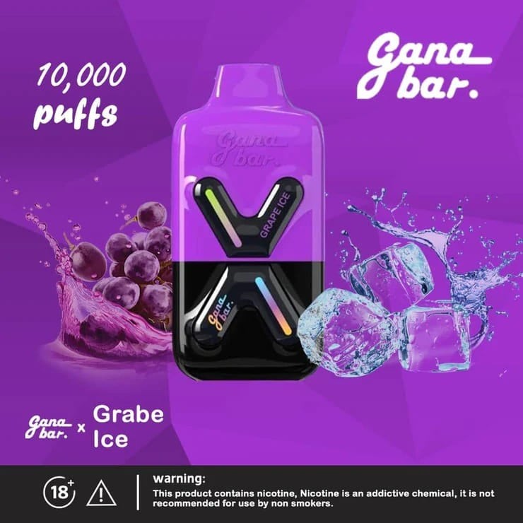 سحبة جانا بار 10000 موشة عنب ايس GANA BAR 10000 PUFFS GRAPE ICE
