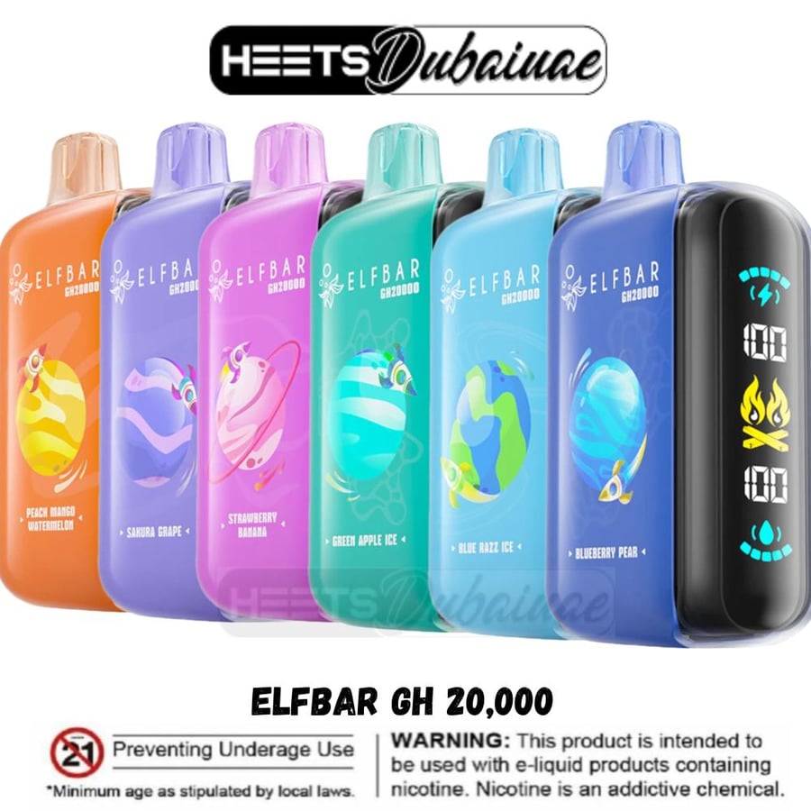 سحبة الف بار 20000 سحبة عنب ايس Elfbar GH20000 Puffs Disposable Vape G