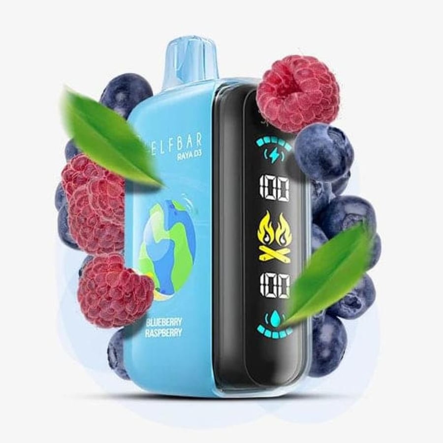 سحبة الف بار 25000 سحبة بلوبيري رازبيري Elf bar Raya D3 25000 Puffs Di