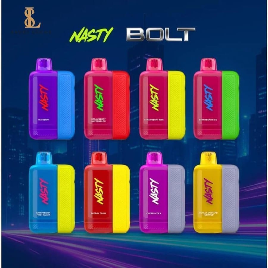سحبة ناستي بولت 50000 موش خوخ توت NASTY BOLT 50K PUFFS PEACH RASPBERRY