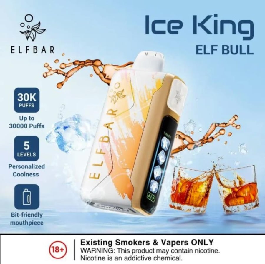سحبة الف بار ايس كنج 30000 سحبة الف بول ELFBAR ICE KING 30000 PUFFS EL