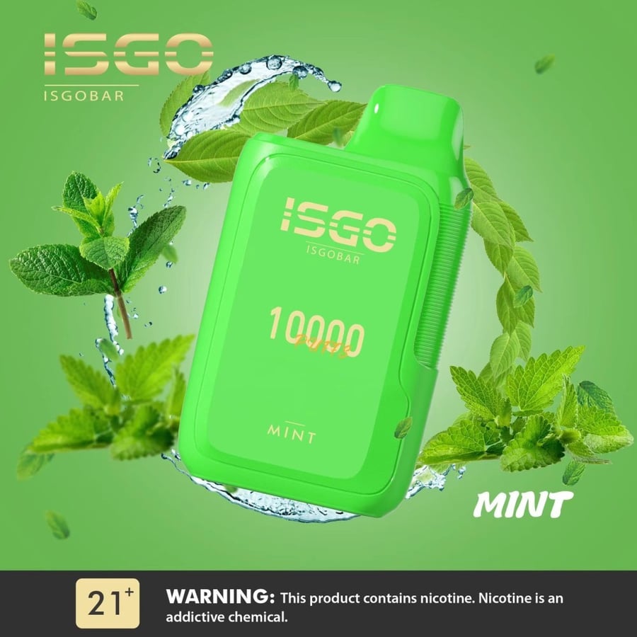 ايسجو بار 10000 سحبة منت نعناع ISGO BAR 10000 PUFFS MINT