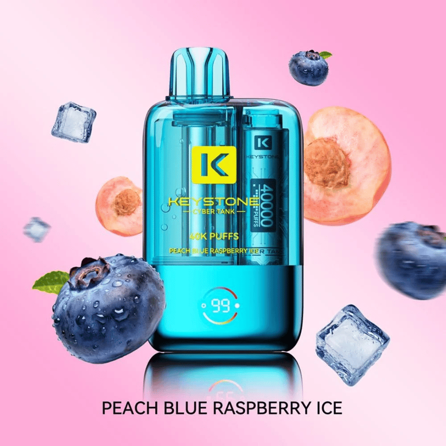 سحبة كي ستون خوخ توت ازرق ايس 40000 سحبة KEYSTONE CYBER TANK Peach Blu
