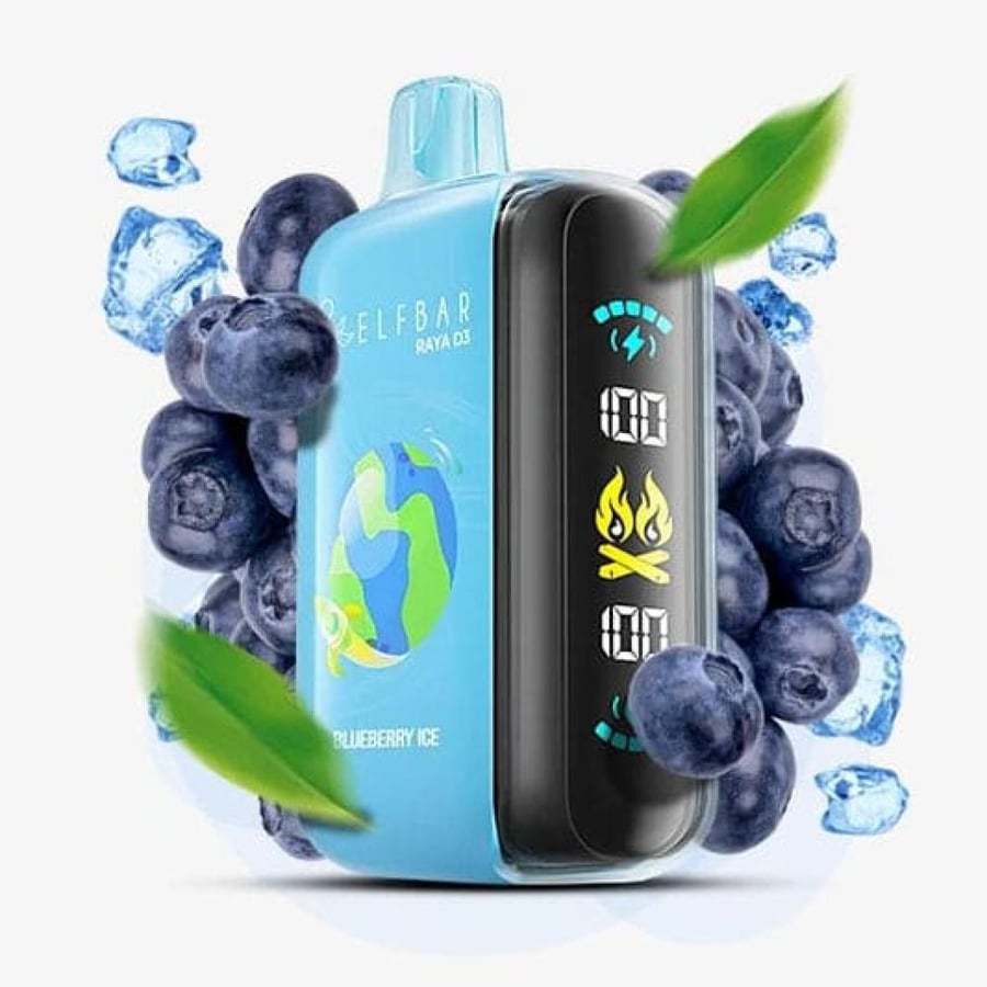 سحبة الف بار 25000 سحبة توت ازرق ايس Elf bar Raya D3 25000 Puffs Dispo