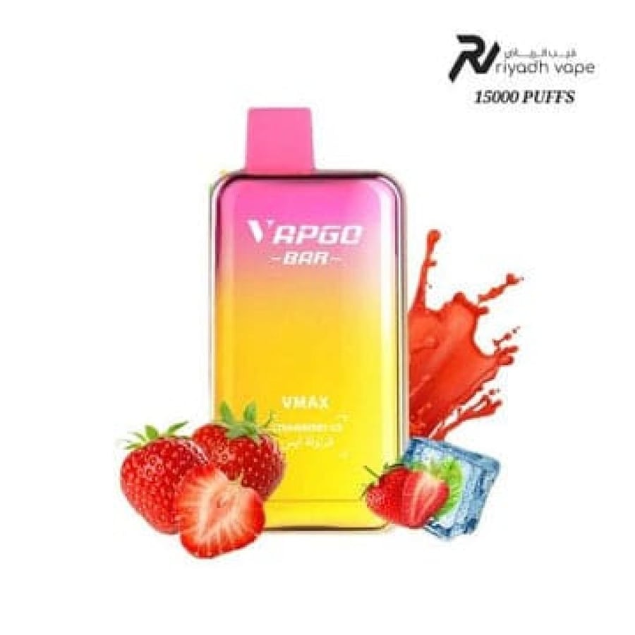 فيجو ڤي ماكس 15000 سحبة جاهزة فراولة ايس VAPGO VMAX 15000 Puffs Dispos