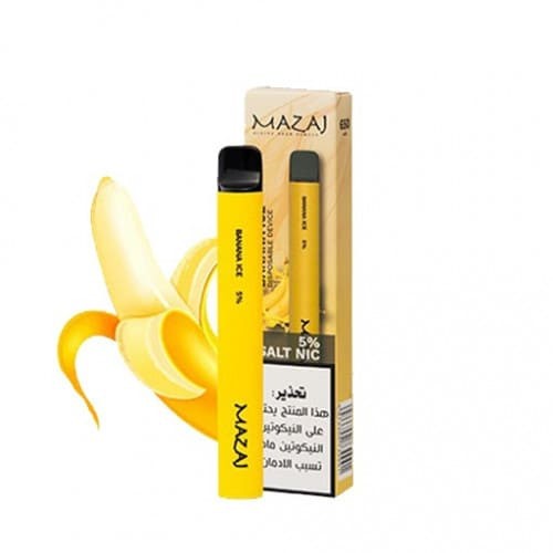 سحبة جاهزة مزاج بنكهة موز ايس 1000 موشة Mazaj BANANA ICE disposable 10