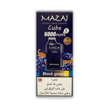 سحبة مزاج جاهزة بنكهة العنب الاسود 6000 موشة-MAZAJ CUBE BLACL GRAPE 60
