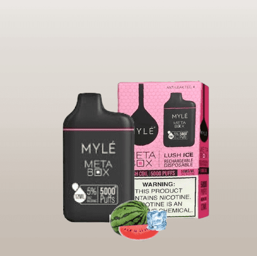 سحبة مايلي 5000 موشة بطعم مكس بيطخ ايس MYLE 5000 PUFFS META BOX DISPOS