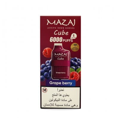 سحبة مزاج جاهزة بنكهة عنب ايس 6000 موشة-MAZAJ CUBE GRAPE ICE 6000 PUFF
