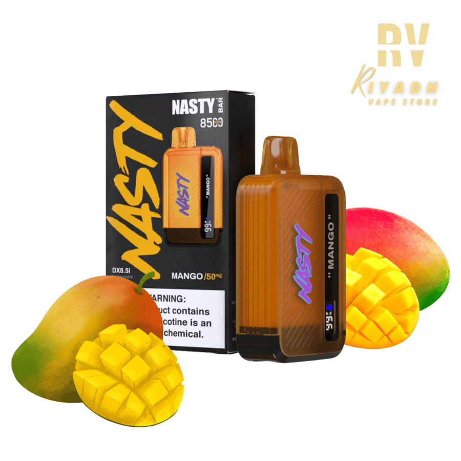 سحبة ناستي 8500 موشة بنكهة مانجو Nasty bar 8500 PUFFS Disposable MANGO