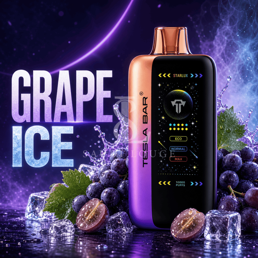 سحبة تسلا بار اكس تي 40 الف موشة عنب ايس TESLA BAR XT 40000 PUFFS GRAP