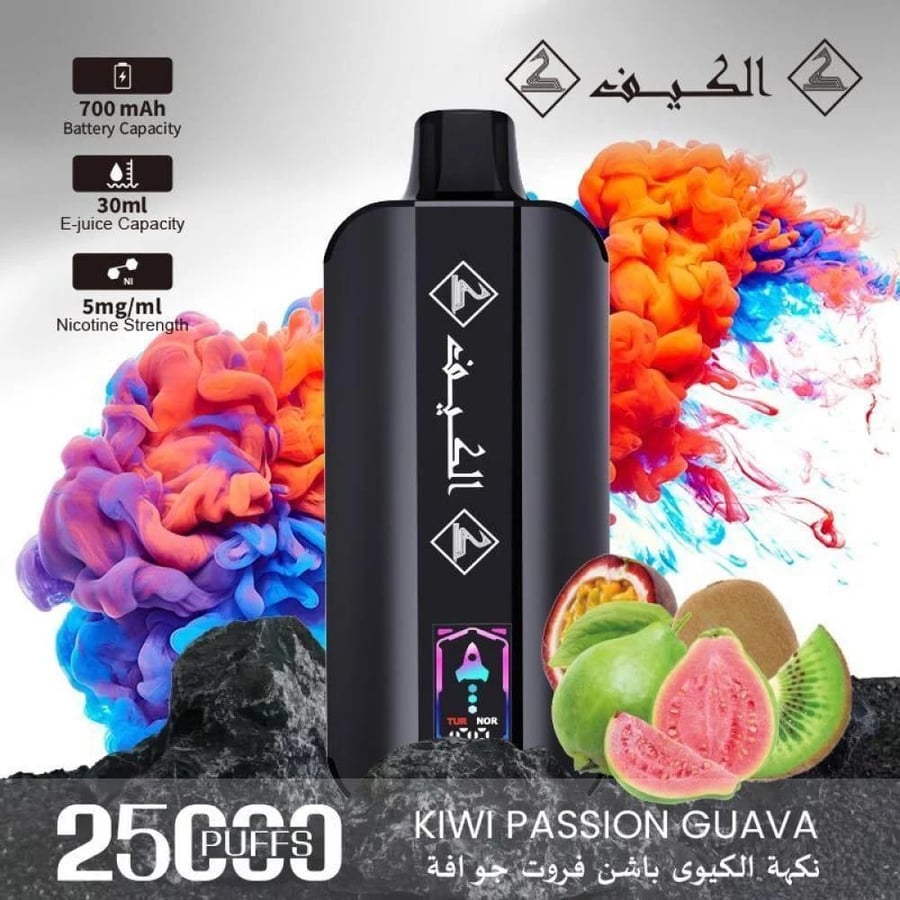 سحبة الكيف 25000 موشة كيوي باشن جوافة ALKIF 25000 PUFFS KIWI PASSION