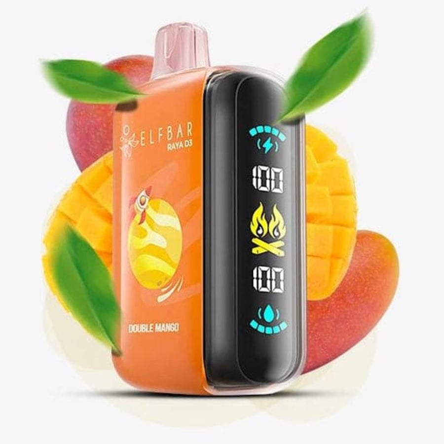 سحبة الف بار 25000 سحبة دبل مانجو Elf bar Raya D3 25000 Puffs Disposab
