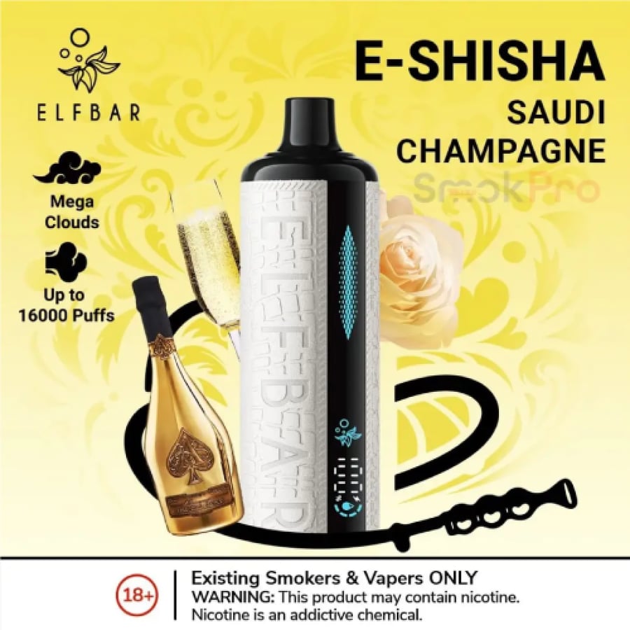شيشة جاهزة الف بار 16000 سحبة ليموناد وردي Elf Bar E-Shisha 16000 Puff