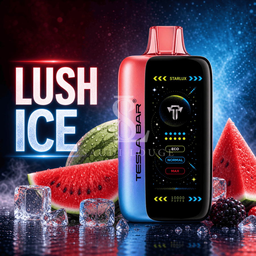 سحبة تسلا بار اكس تي 40 الف موشة بطيخ ايس TESLA BAR XT 40000 PUFFS LUS