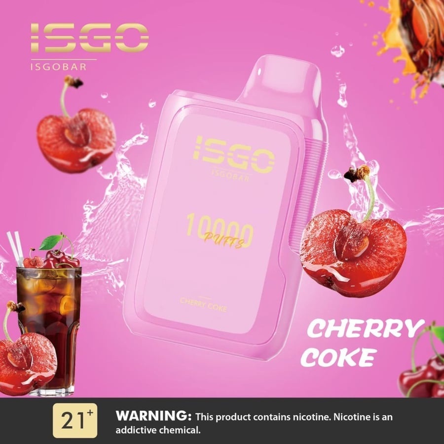 ايسجو بار 10000 سحبة كرز ISGO BAR 10000 PUFFS CHERRY COKE