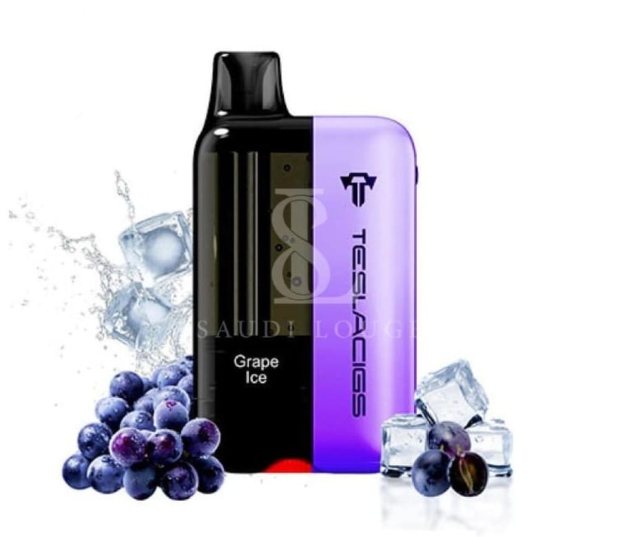 سحبة تسلا بار اكس تي 20 الف موشة عنب ايس TESLA BAR XT 20000 PUFFS GRAP