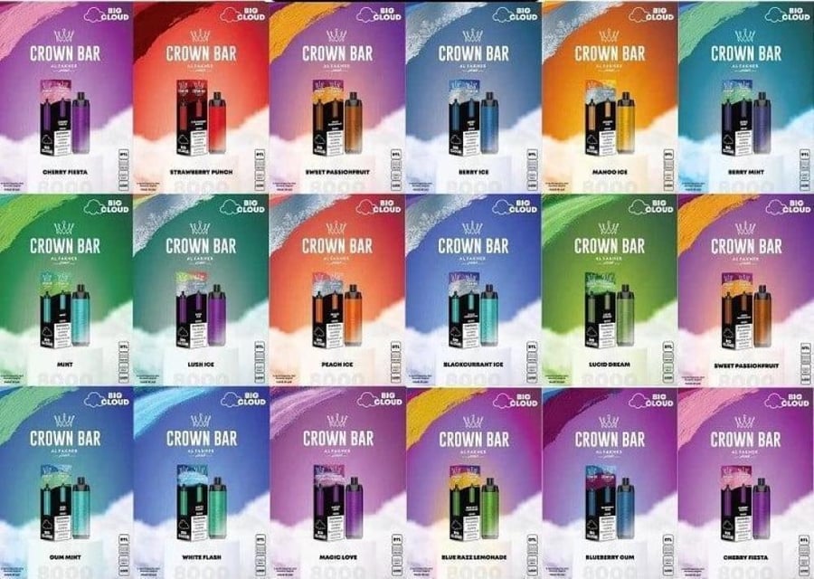سحبة الفاخر كراون بار برو 8000 سحبة بطيخ كيوي AL FAKHER CROWN BAR PRO