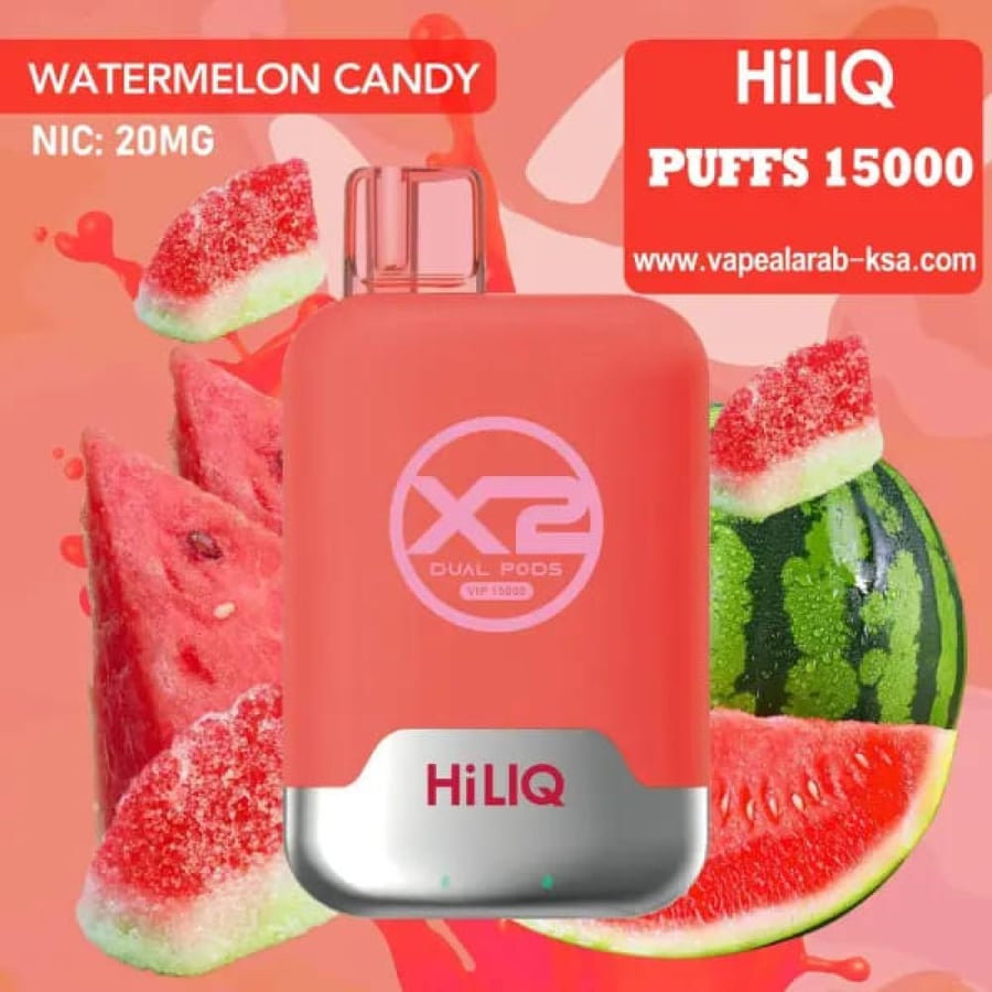 سحبة هيلك 15000 سحبة بطيخ كاندي HILIQ 15000 PUFFS WATERMELON CANDY