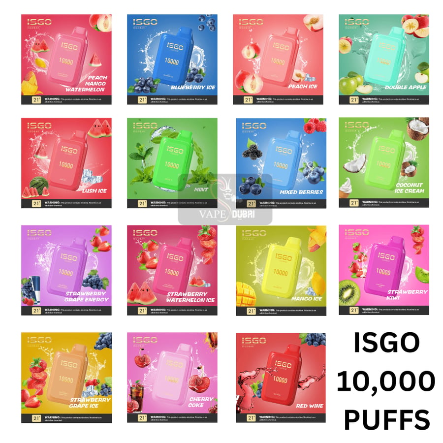 ايسجو بار 10000 سحبة مكس خوخ مانجو وبطيخ ISGO BAR 10000 PUFFS PEACH MA