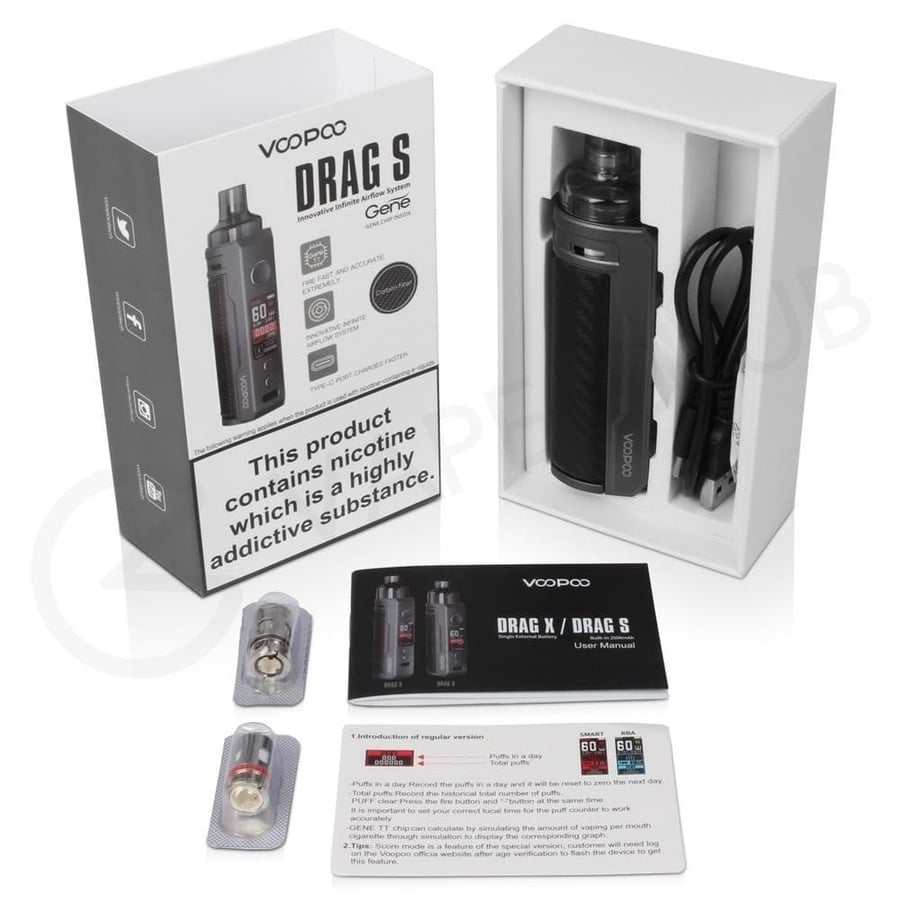 جهاز شيشة وسحبة فوبو دراق اس 60 واط- VOOPOO DRAG S 60W