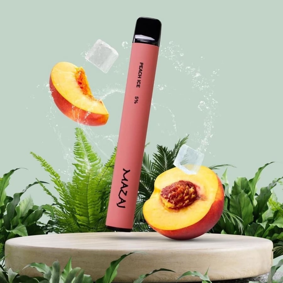 سحبة جاهزة مزاج بنكهة خوخ ايس 1000 موشة Mazaj PEACH ICE disposable 100