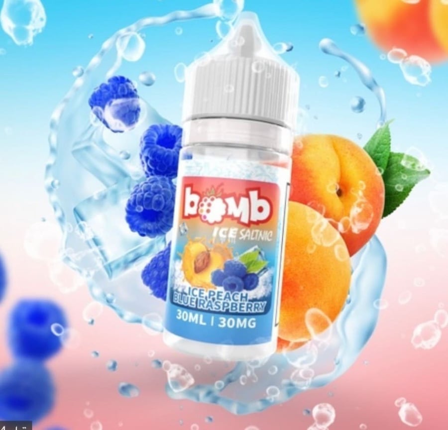 نكهة سحبة بومب مكس التوت وخوخ ايس سولت نيكوتين 30 مل-BOMB ICE PEACH BL