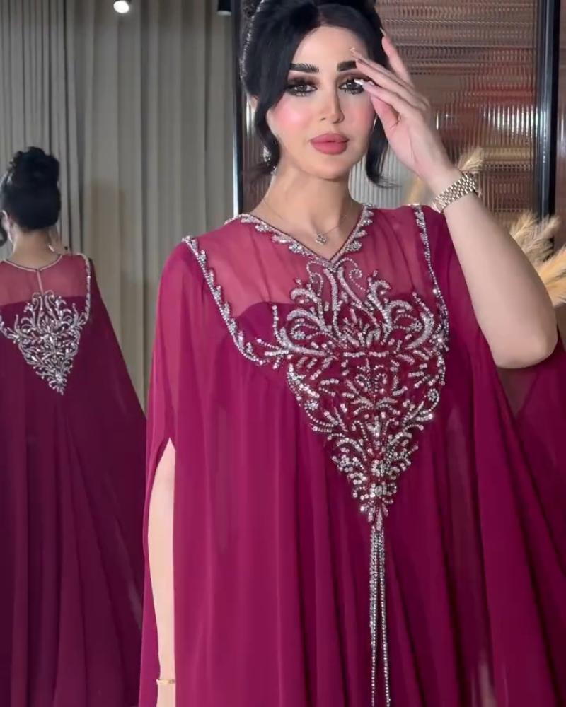 جلابيه كريب استرتش مع طبقه شيفون