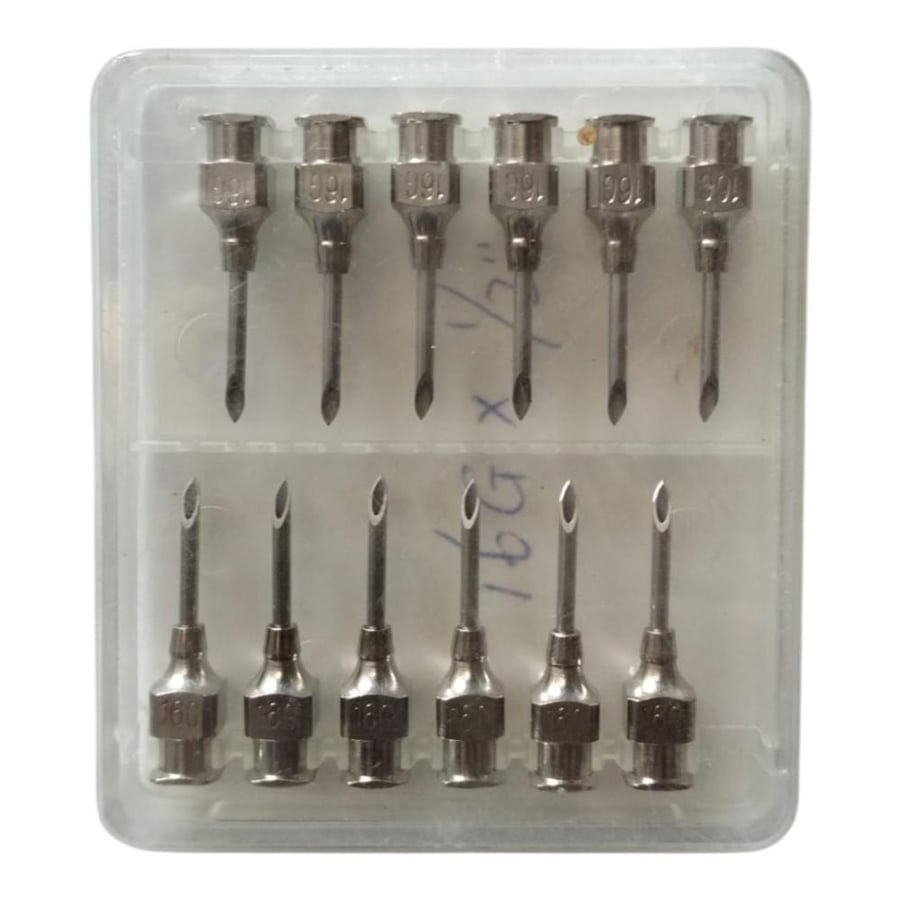 مجموعة إبر تعبئة المحاقن البيطرية 16G × 3/4 بوصة – 12 قطعة