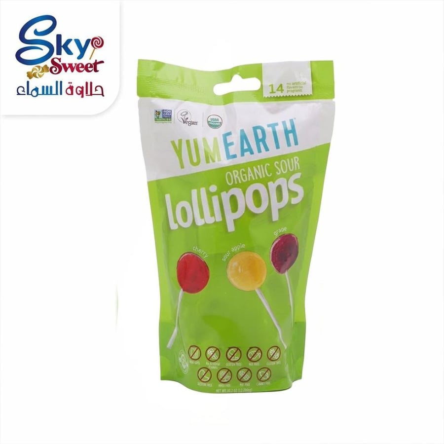 مصاصات يوم ايرث الحامضة العضوية (Yum Earth Organic Sour Lollipops)