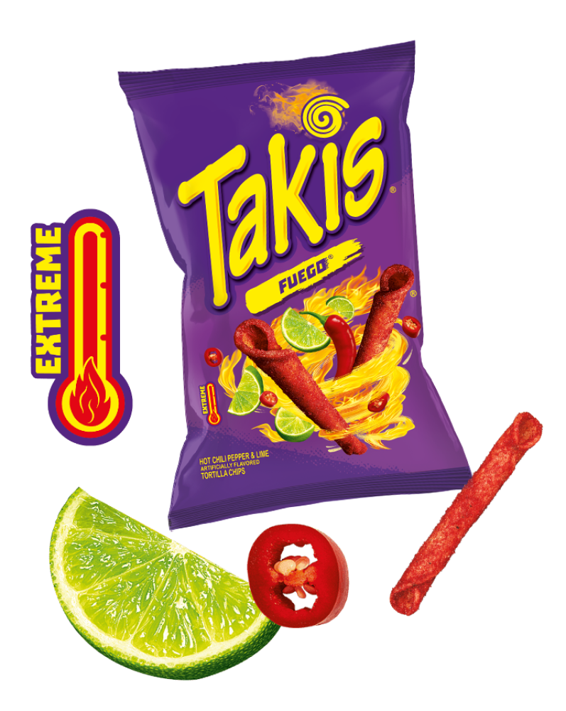 تاكيس فويغو رولز حار وليمون - 28 غرام | Takis Fuego Roll Tortilla Chips
