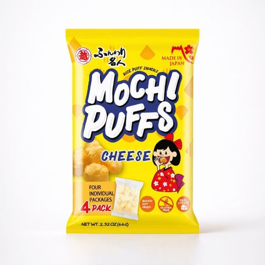 MOCHI PUFFS CHEESE 66GX12 / موتشي باف ياباني بالجبن 66غ*12