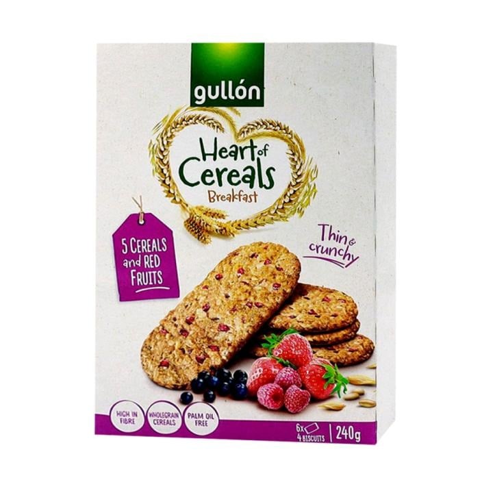 Gullón Heart of Cereals Breakfast - 5 Cereals and Red Fruits (240g)