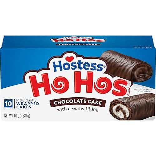 Hostess Ho Hos - Chocolate Cake Rolled with Creamy Filling - 10 Count