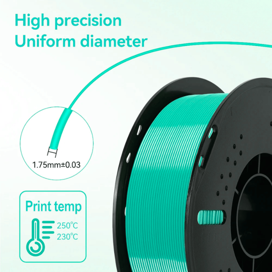 خيوط طباعة ثلاثية الأبعاد Kingroon PETG Mint Green 1.75Ø – 1kg